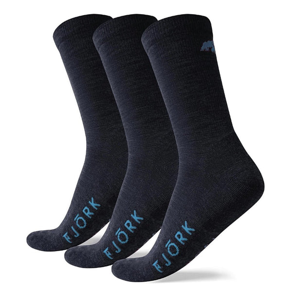 Classic Cut Socks - Pack of 3 pairs - FJORK Merino 🌍 - Navy turquoise - Socks
