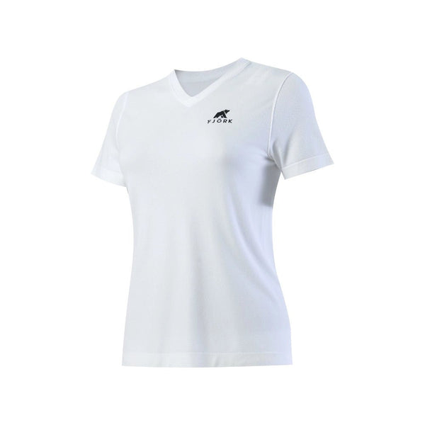 High - Performance T-Shirt Women– FJORKTec - FJORK Merino 🌍 - White logo black - T-shirt