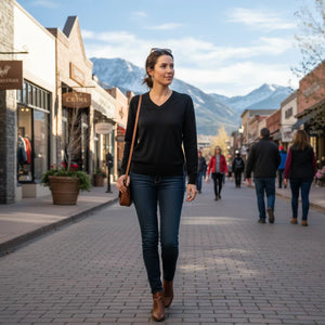 City V-neck sweater Women