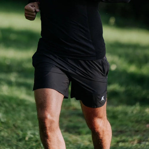 Short Running Men - FJORK Merino š - Black Laax - Shorts
