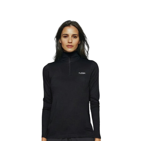 Bjork Zip 210 Women - FJORK Merino 🌍 - Black Laax - Baselayers