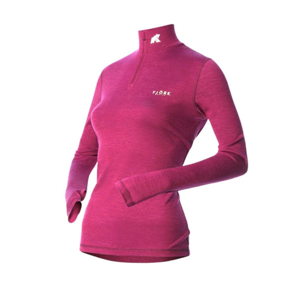 Bjork Zip 210 Women - FJORK Merino 🌍 - Pink Montana - Baselayers