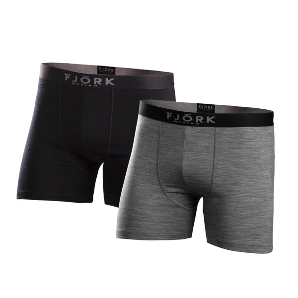 Boxers Strahlorn - Pack of 2 - FJORK Merino 🌍 - Grey Black - Underwear