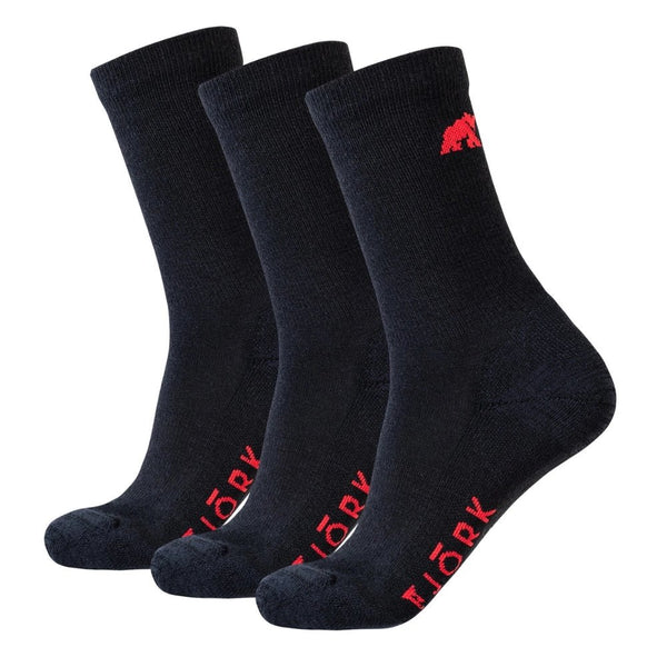 Classic Cut Kids Socks - Pack of 3 pairs - FJORK Merino 🌍 - Black Laax - Socks