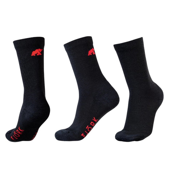 Classic Cut Socks - Pack of 3 pairs - FJORK Merino 🌍 - Black Laax - Socks