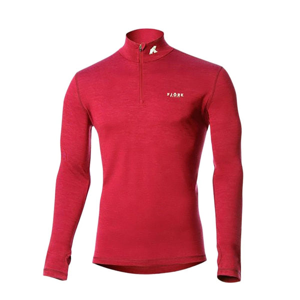 Finn Zip 210 Men - FJORK Merino 🌍 - Red Verbier - Baselayers