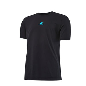 High - Performance T-Shirt Men– FJORKTec - FJORK Merino 🌍 - Black logo blue - T-shirt
