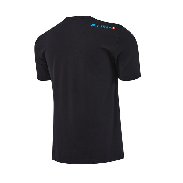 High - Performance T-Shirt Men– FJORKTec - FJORK Merino 🌍 - Black logo blue - T-shirt