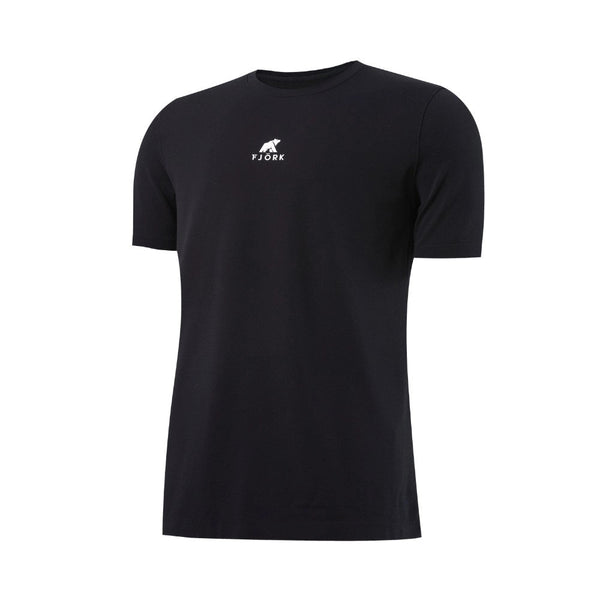 High - Performance T-Shirt Men– FJORKTec - FJORK Merino 🌍 - Black logo white - T-shirt