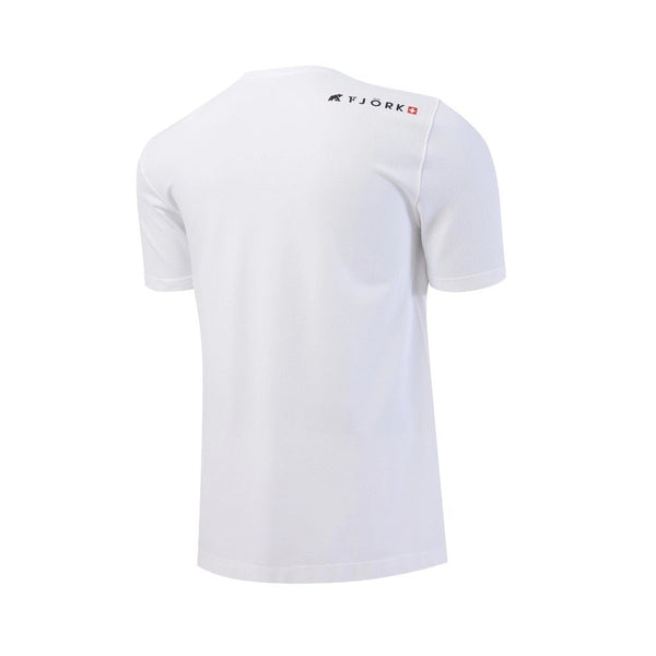 High - Performance T-Shirt Men– FJORKTec - FJORK Merino 🌍 - White logo black - T-shirt