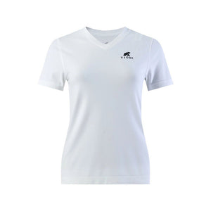 High - Performance T-Shirt Women– FJORKTec - FJORK Merino 🌍 - White logo black - T-shirt