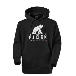 Hoodie Titlis Men - FJORK Merino 🌍 - Black logo white - Hoodie
