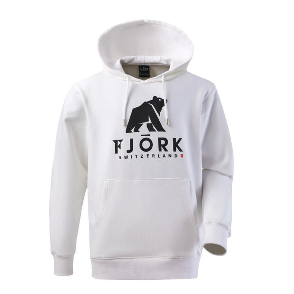 Hoodie Titlis Men - FJORK Merino 🌍 - White logo black - Hoodie