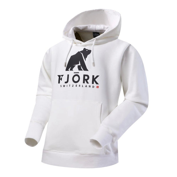 Hoodie Titlis Men - FJORK Merino 🌍 - White logo black - Hoodie
