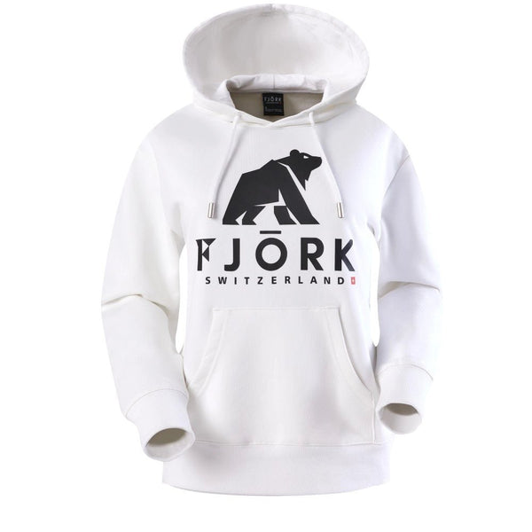Hoodie Titlis Women - FJORK Merino 🌍 - Black logo white - Hoodie