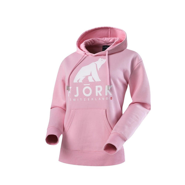 Hoodie Titlis Women - FJORK Merino 🌍 - Pink logo white - Hoodie