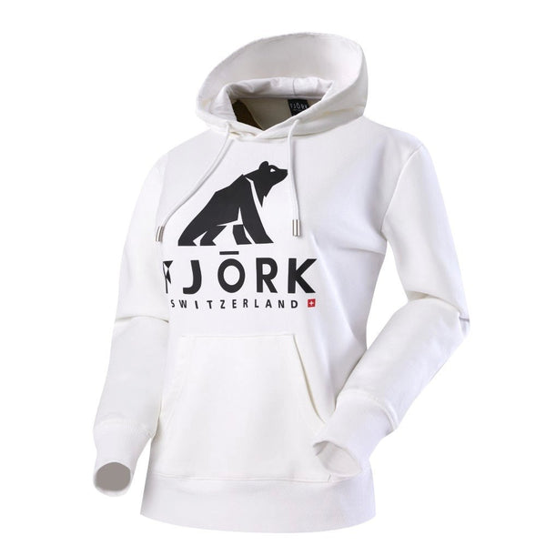 Hoodie Titlis Women - FJORK Merino 🌍 - White logo black - Hoodie