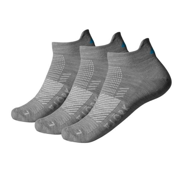 Low Cut Socks - Pack of 3 pairs - FJORK Merino 🌍 - Grey Saas Fee - Socks