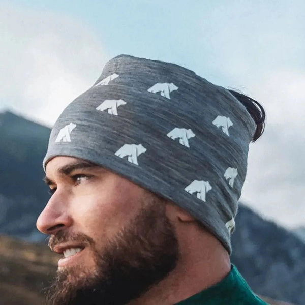 Reversible Merino Neck warmer - FJORK Merino 🌍 - Grey Saas Fee - Accessories