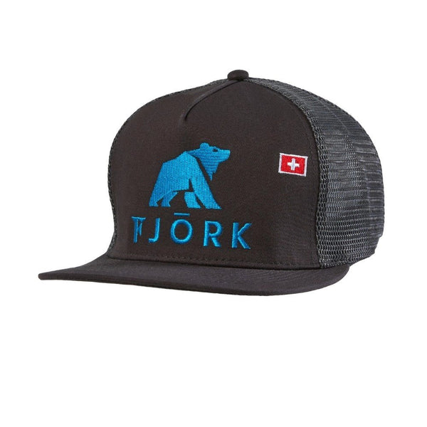 Trucker Cap - FJORK Merino 🌍 - Black / Turquoise logo - Accessories