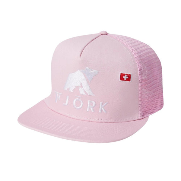 Trucker Cap - FJORK Merino 🌍 - Pink / White logo - Accessories