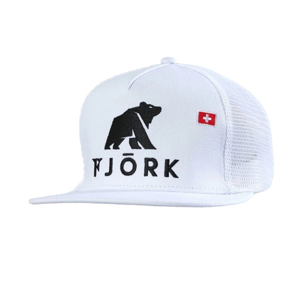 Trucker Cap - FJORK Merino 🌍 - White / Black logo - Accessories