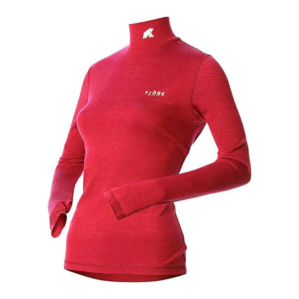 Bjork Roll 210 Women - FJORK Merino - Red Verbier - Baselayers