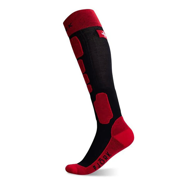 Chaussettes Pro Team Ski 90 - Pack de 2 paires - FJORK Merino - Rouge et Noir - Chaussettes