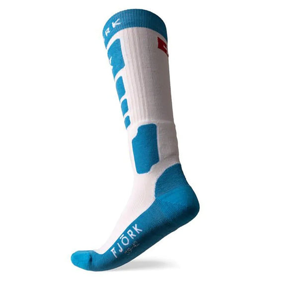 Chaussettes Pro Team Ski 90 - Pack de 2 paires - FJORK Merino - Turquoise Gris - Chaussettes