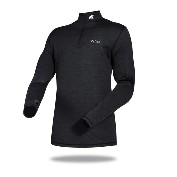 Finn Zip 210 Men - FJORK Merino - Black Laax - Baselayers