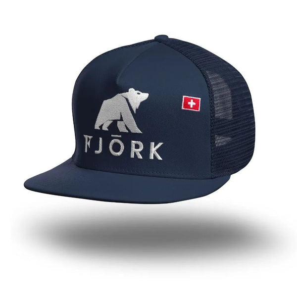 Trucker Cap - FJORK Merino 🌍 - Navy / White logo - Accessories